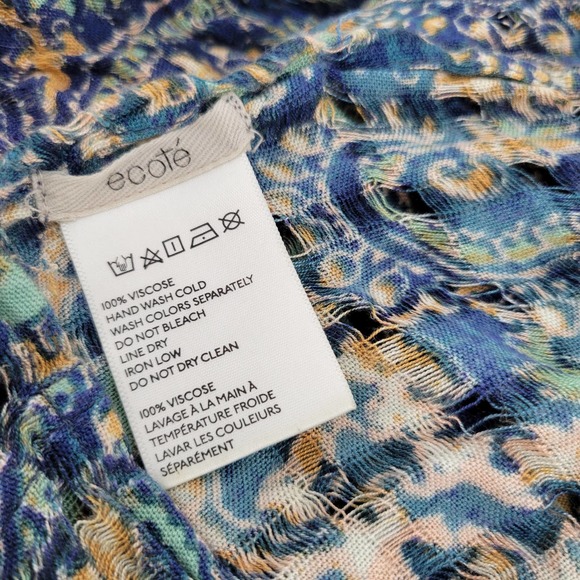 Ecote Infinity Scarf Window Pane Cut-Out Paisley Blue/Green - Picture 5 of 5